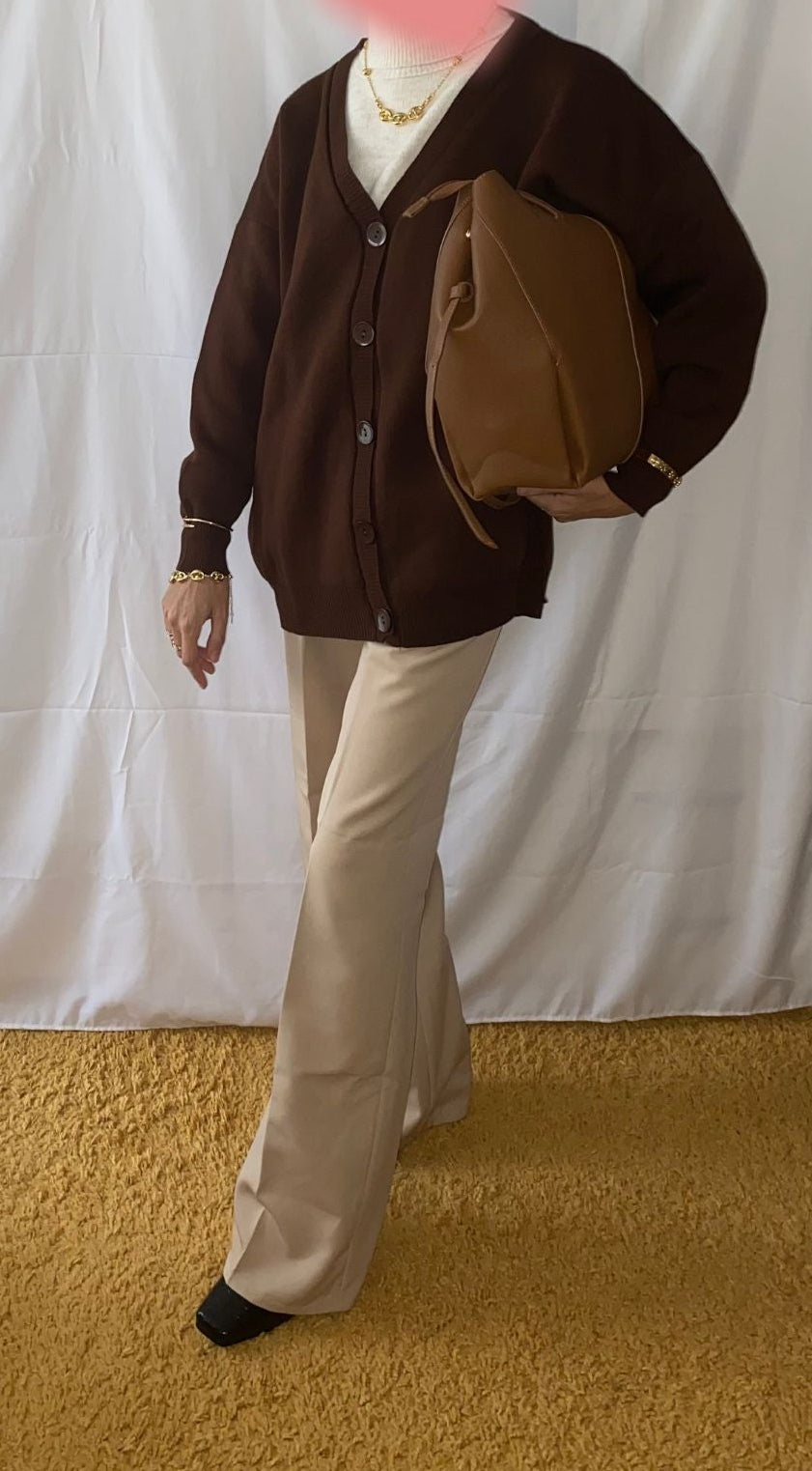 Cardigan Boston marron