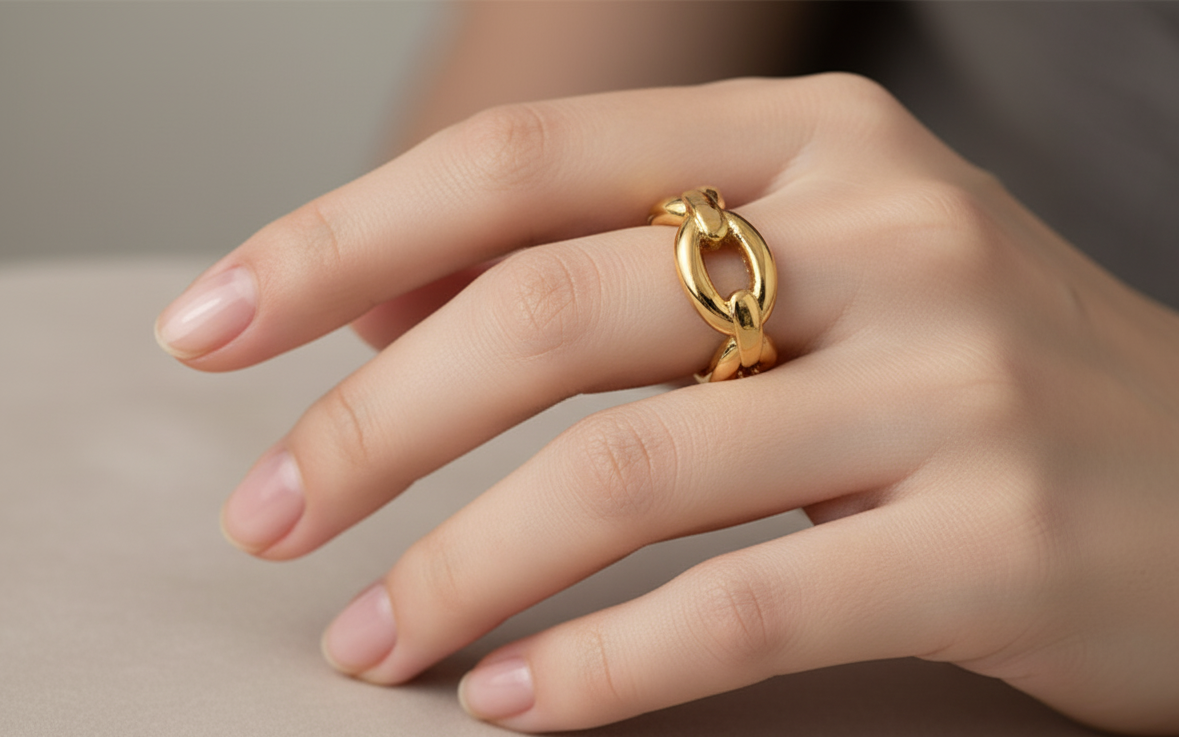 Coffret - parure gros maillon en acier inoxydable