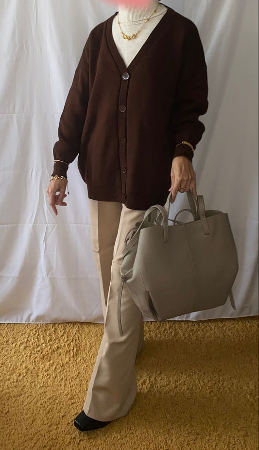 Cardigan Boston marron