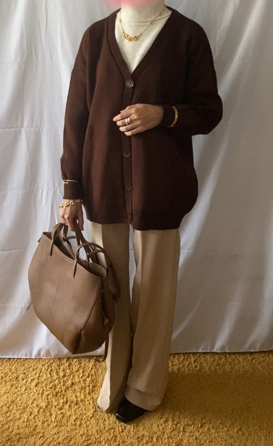 Cardigan Boston marron