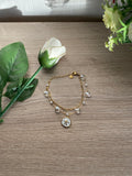 Bracelet perles marines en acier inoxydable