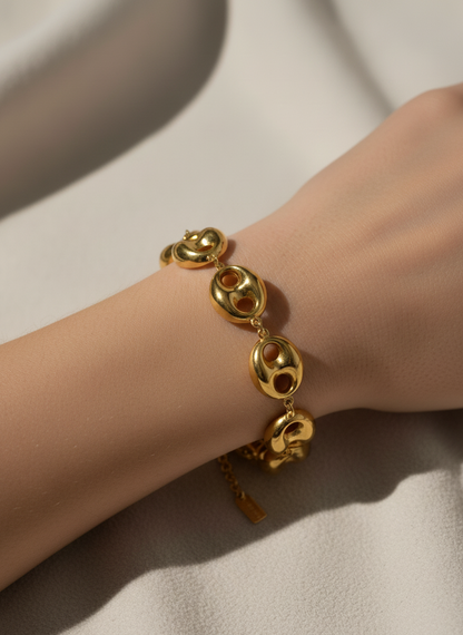 Coffret - parure gros maillon en acier inoxydable