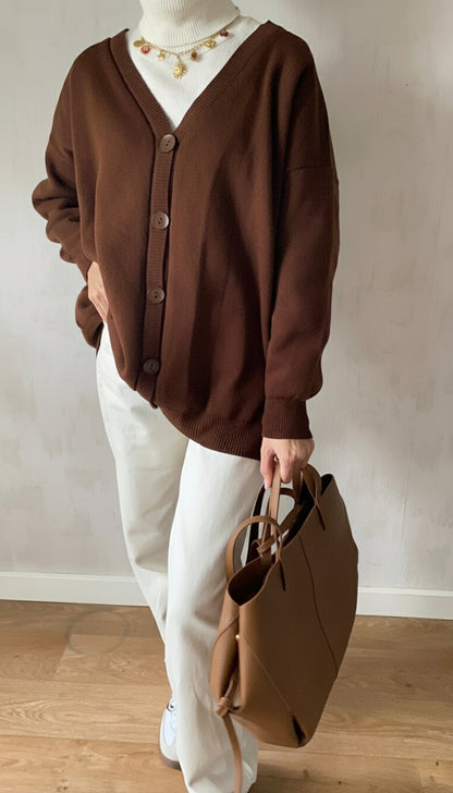 Cardigan Boston marron