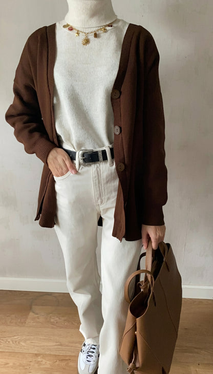 Cardigan Boston marron