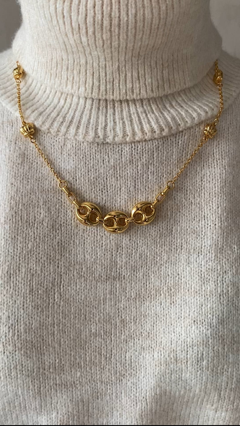 Coffret - parure gros maillon en acier inoxydable