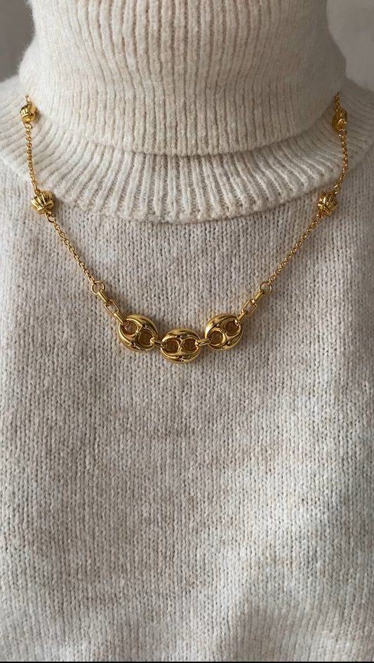 Coffret - parure gros maillon en acier inoxydable